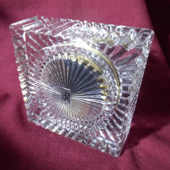 Paul Sebastian Crystal Desk Clock, Quartz, 4 x 4" Runs Well - Picture 2 of 4